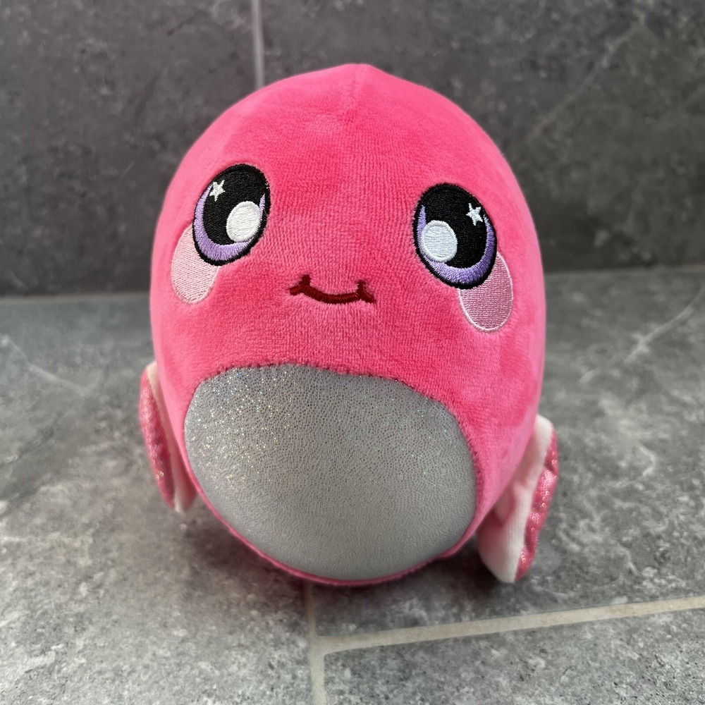 Squeezamals 3 Deez KRISTAN ORCA 6"‎ soft Plush Pink Stuffed Animal Ocean Toy
